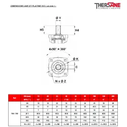 RBS 2 pièces à brides CLASS 300 PN50 ACIER INOX ASTM A351 CF8M DIMENSIONS AXE ET PLATINE ISO ( en mm ) 769