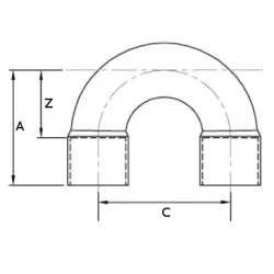 Plan coude cuivre 180°