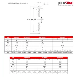 Dimensions brides pleine taraudée DN40-150 ( en mm ) 2514 revêtue époxy bleu