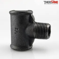 Raccord Té fonte malléable fileté femelle avec embranchement Mâle