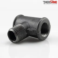 Té fonte malléable fileté femelle avec embranchement Mâle