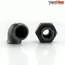 Raccord Coude union fileté fonte malléable femelle à joint conique