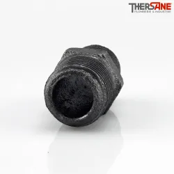 Mamelon fonte malléable noire fileté mâle filetage droite/gauche