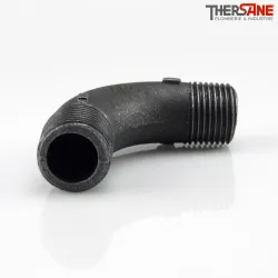 Raccord fonte malléable fileté Courbe grand rayon 90° mâle mâle
