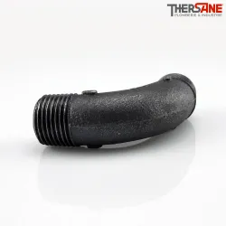 Coude fonte malléable fileté grand rayon 90° mâle mâle