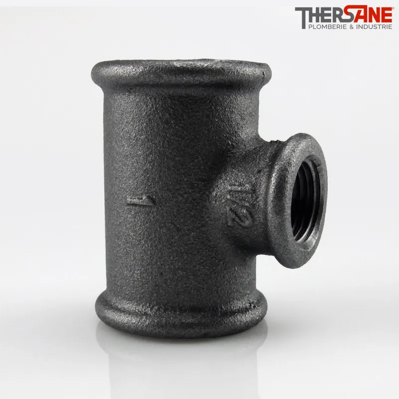 Raccord fonte malléable fileté Té réduit femelle