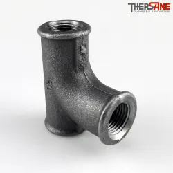 Té fonte malléable femelle à embranchement cintré