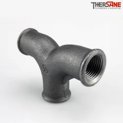 Raccord fonte malléable Té femelle à deux embranchements cintrés