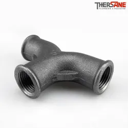 Té fonte malléable femelle à deux embranchements cintrés