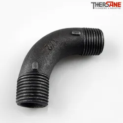 Courbe 90° fonte malléable fileté grand rayon mâle mâle