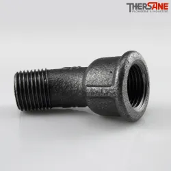 Courbe fonte malléable fileté 45° mâle femelle