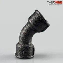 coude 45° fonte malléable fileté femelle