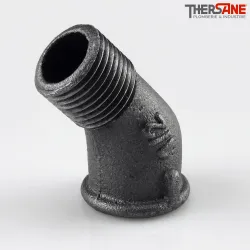 Raccord Coude 45° fonte malléable fileté mâle femelle