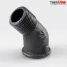 Raccord Coude 45° fonte malléable fileté mâle femelle