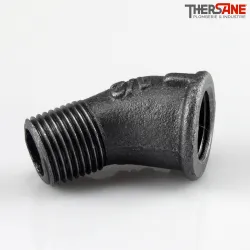 Coude fonte malléable fileté 45° mâle femelle