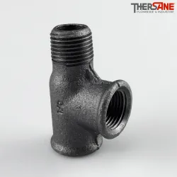 Té fonte malléable femelle avec une sortie Mâle fileté 