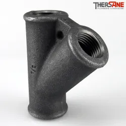 Raccord Té fonte malléable fileté femelle 45°