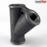 Raccord Té fonte malléable fileté femelle 45°