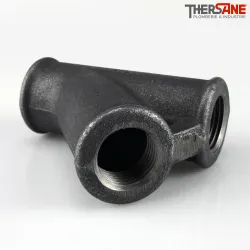 Té fonte malléable fileté femelle 45°