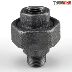 Manchon union mâle et femelle à joint plat fonte malléable fileté