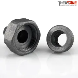 Raccord Manchon union mâle et femelle à joint plat fonte malléable fileté