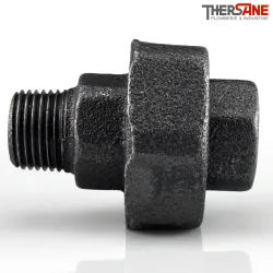 Manchon union fonte malléable fileté mâle et femelle à joint plat