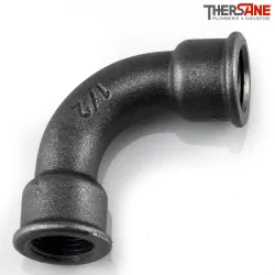 Raccord fonte malléable fileté Courbe grand rayon 90° femelle femelle
