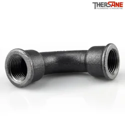 Coude grand rayon fonte malléable fileté 90° femelle femelle