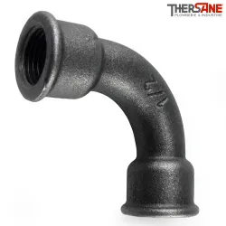 Coude fonte malléable fileté grand rayon 90° femelle femelle