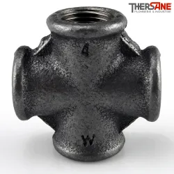 Raccord Croix femelle fonte malléable fileté