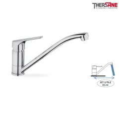 Mitigeur Bec droit chromé THEWA MADI Plus