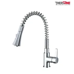 Mitigeur chromé cuisine THEWA DAN14 avec douchette flexible