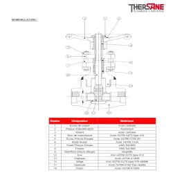 Nomenclature Vanne à opercule acier A105N forge class 800 trim 5 chapeau soudé