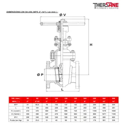 Dimension DN50 à 350 Vanne à opercule acier à brides class 150 PN20 chapeau boulonné