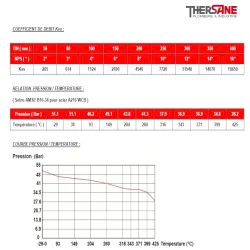 Pression / Temperature Vanne à opercule acier à brides class 300 PN50 chapeau boulonné