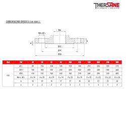 Dimension bride Vanne à opercule fonte PN10