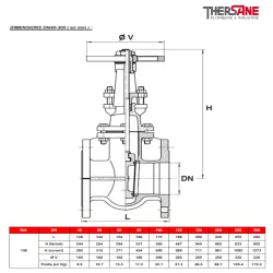 dimension dn40 à 350 Vanne à opercule fonte PN16 à tige montante NF 29323