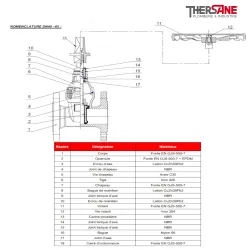 Nomenclature dn40 à 65 Vanne à opercule caoutchouc PN10-16 F5 FAH