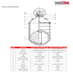 nomenclature dn600 a 1000 Vanne à opercule caoutchouc PN10/16 F4 FSH