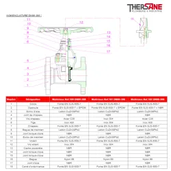 nomenclature dn80 a 300 Vanne à opercule caoutchouc PN10/16 F4 FSH