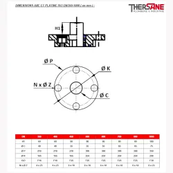 dimension axe et platine dn350 a 1000 Vanne à opercule caoutchouc PN10/16 F4 FSH