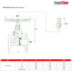 dimension  dn40 a 65 Vanne à opercule caoutchouc PN10/16 F4 FSH