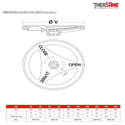 dimension volant Vanne à opercule caoutchouc NF PN10-16 F4 FSH - FAH