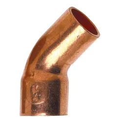 Coude grand rayon 45° cuivre MF mâle - femelle à souder