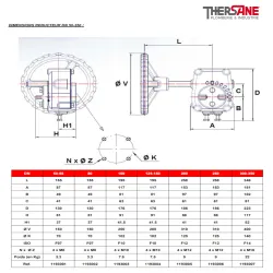 Dimension réducteur dn50-350 vanne à papillon double excentration acier PN16-PN25
