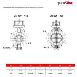 Dimension raccordement PN16 vanne à papillon double excentration acier PN16-PN25