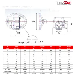 dimension reducteur dn50-350 vanne à papillon double excentration acier CLASS 150 PN20
