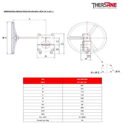 dimension reducteur dn400-600 vanne à papillon double excentration acier CLASS 150 PN20