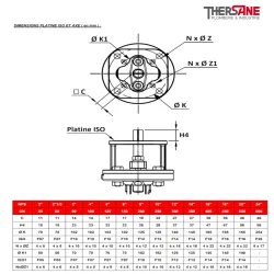 dimension platine vanne à papillon double excentration acier CLASS 150 PN20