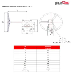 dimension reducteur dn400-600 vanne à papillon double excentration inox CLASS 150 PN20